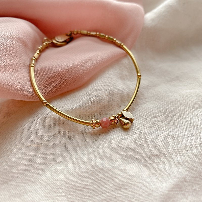 Rhodochrosite brass bracelet - Bracelets - Copper & Brass Multicolor