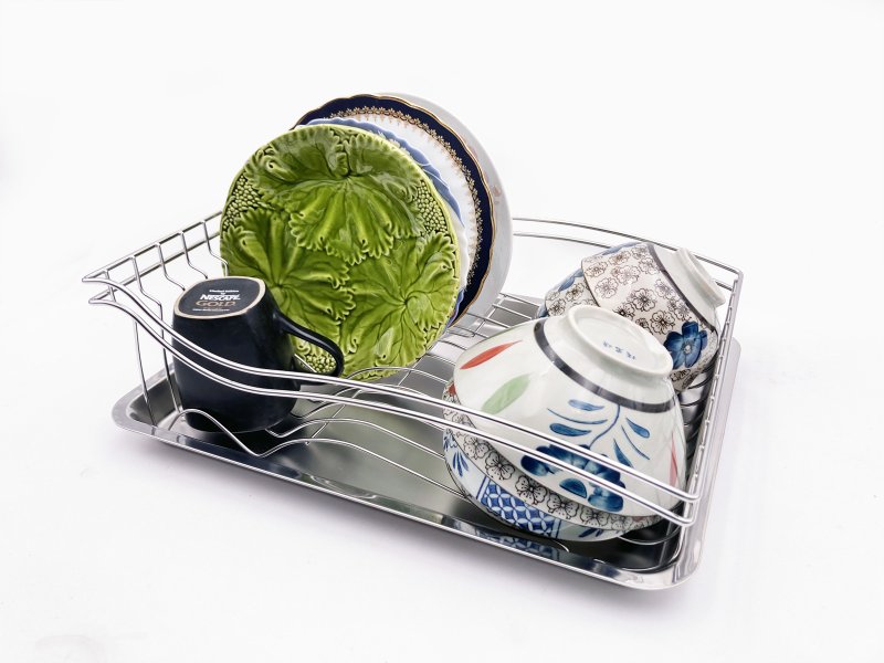 Design Stainless Steel bowl basket dish rack 304 Stainless Steel kitchen rack - กล่องเก็บของ - สแตนเลส สีเงิน