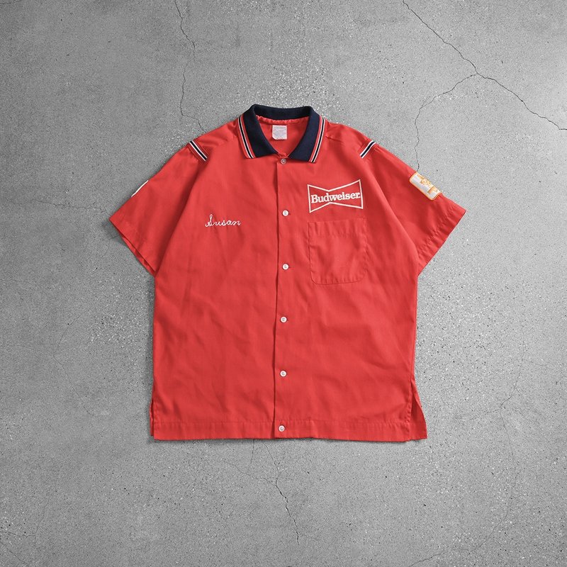 60s Hilton Bowling Shirts 保齡球衫 / 夏威夷襯衫、古巴襯衫 - 男襯衫/休閒襯衫 - 棉．麻 紅色