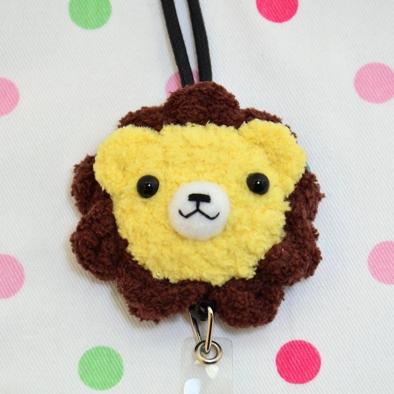 Lion - telescopic buckle / certificate folder / identification card / wool weaving small things - ID & Badge Holders - Other Materials Yellow
