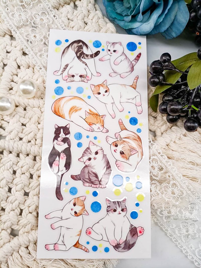 ME217_07可愛貓咪 Cute Cat / 轉印貼紙Transfer Stickers - 貼紙 - 塑膠 多色