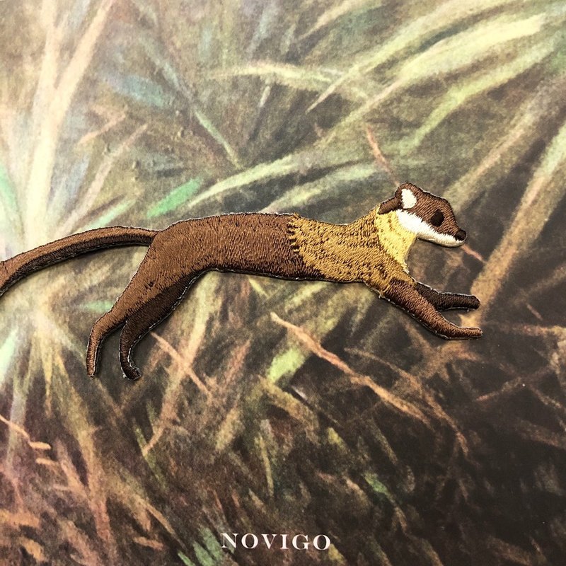 Novigo 台灣動物熨燙刺繡 / 黃喉貂 - 徽章/別針 - 繡線 