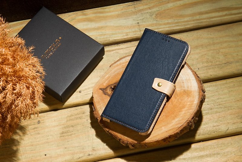 Only one iPhone X / Xs Pocket series classic mobile phone leather case - navy blue - Phone Cases - Genuine Leather Blue