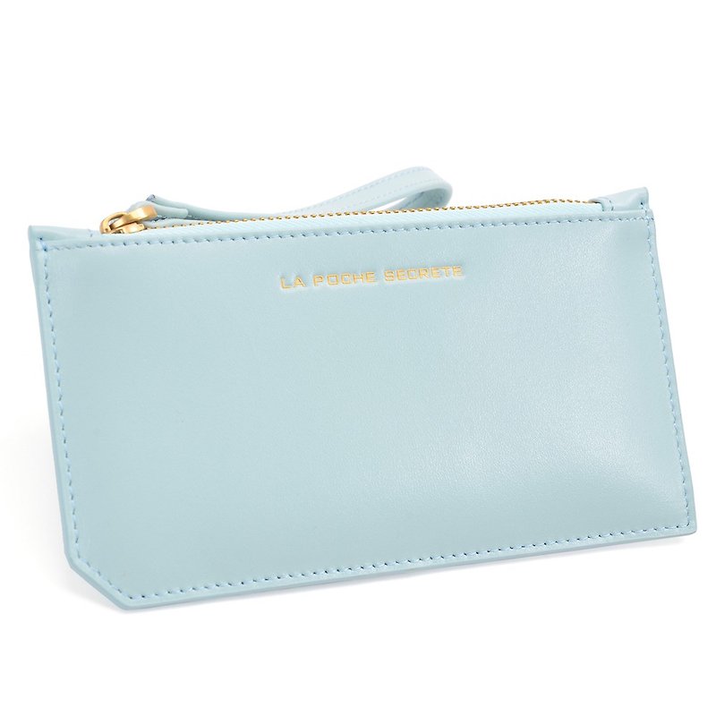 La Poche Secrete Christmas Gift: Shiny Leather Small Long Bag_Sweetheart Blue ABD-LP031 - Other - Genuine Leather Blue