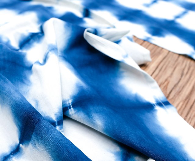 竹カーテンカーテン手染め藍染め植生オリジナルデザイン日中綿リネン 