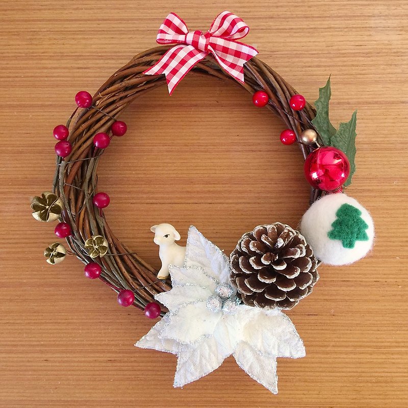 La la la [] baa Christmas Merry Christmas Wreath / limited edition handmade / Christmas ornaments - Items for Display - Paper 