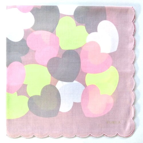 orangesodapanda Furla Vintage Handkerchief Pink Hearts Love 20 x 19.5 inches