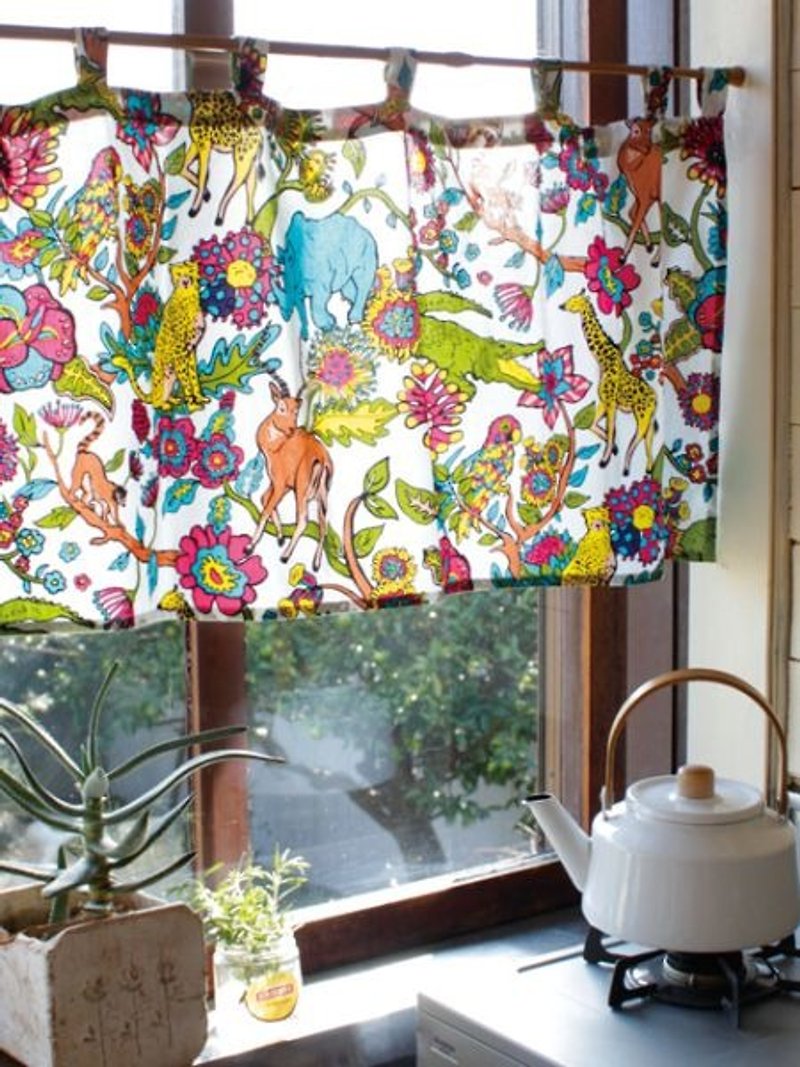 [Pre-order] ☼ full version of Animals and Flowers short curtain ☼ (tricolor) - Items for Display - Cotton & Hemp Multicolor