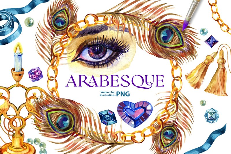 Watercolor arabesque clipart 17 Png, Arabian Clipart, Arabian night Clipart - 其他數位設計 - 其他材質 