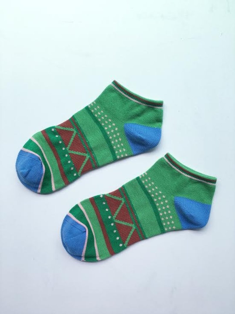GillianSun Socks Collection【NEW 船型襪】B1609GN_MEN - 襪子 - 棉．麻 綠色