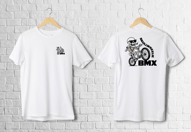 【I ROAR 】SKULLWHEELIE BMX/厚磅棉T/潮流可/訂製 - 男 T 恤 - 棉．麻 