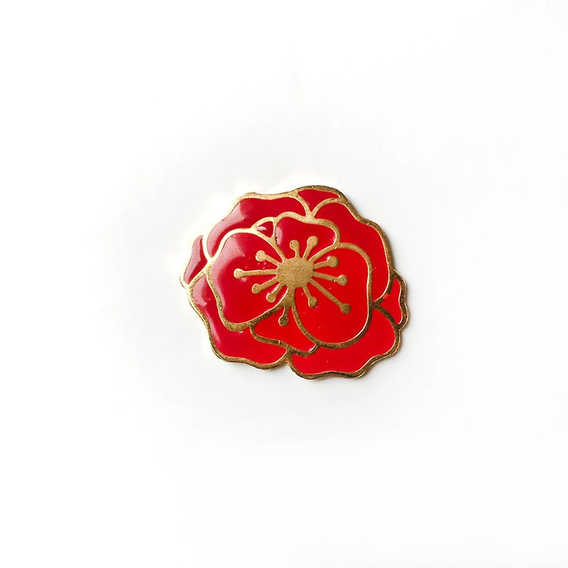 Tropical Colletion NO.9 - Brooches - Enamel Red