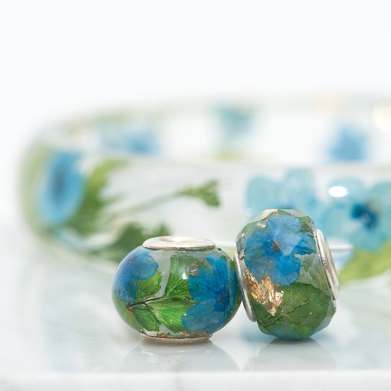 [Virgo - Cabri blue tide] - Cloris Gift Wing color flower chain (bracelet, necklace choose one) - Bracelets - Plants & Flowers Blue