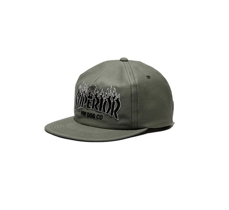 HWDog&Co.Fire Cap Satin Military Cotton Embroidered Baseball Cap (Two Colors) - หมวก - วัสดุอื่นๆ หลากหลายสี