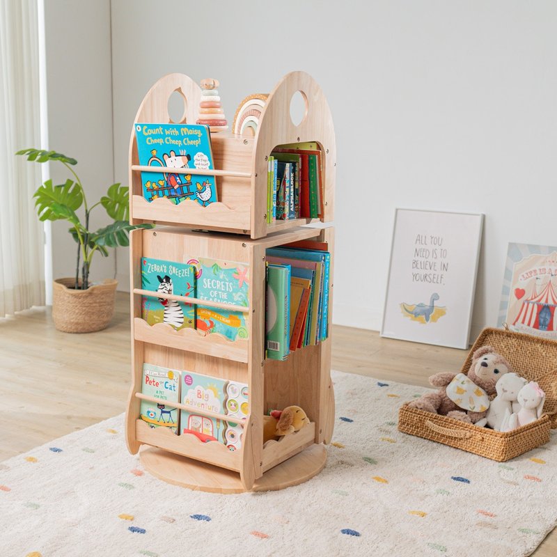 Unlimited exploration of solid wood rotating bookcases - Kids' Furniture - Wood Khaki