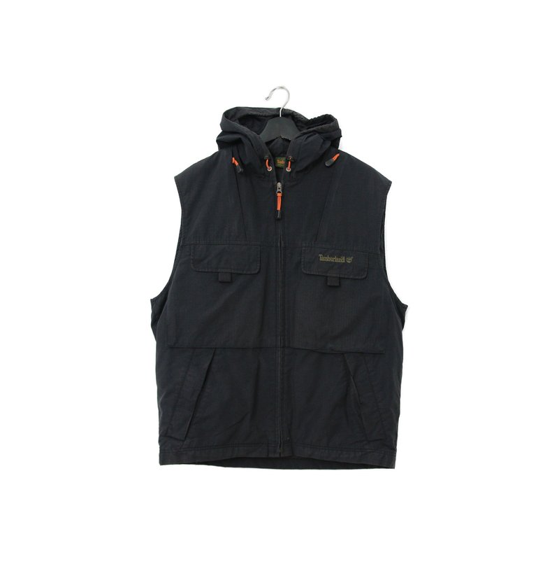 Back to Green- 經典釣魚背心 連帽 多口袋 v-10/vintage vest - 男背心 - 棉．麻 