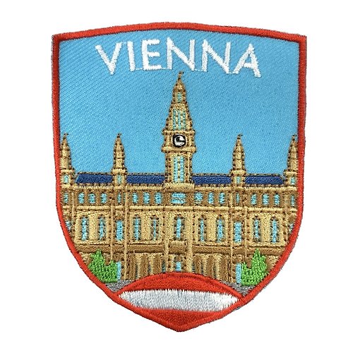 A-ONE 奧地利 維也納 徽章 刺繡布貼 徽章熨燙貼燙布貼 臂章燙 背膠刺繡