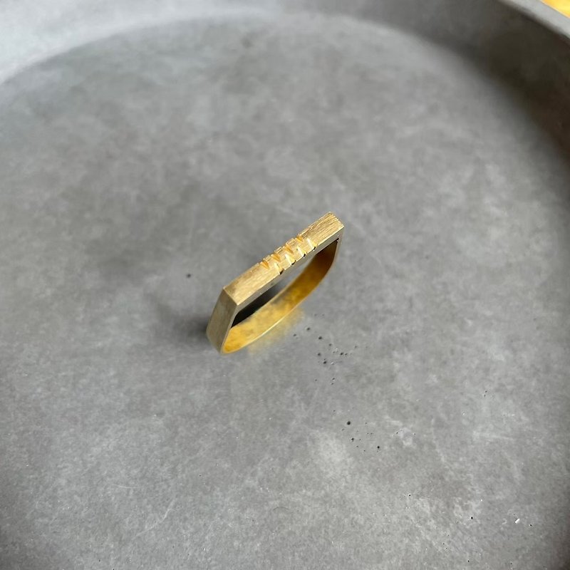 【Variety】D型黃銅造型戒指 -13 - 戒指 - 銅/黃銅 