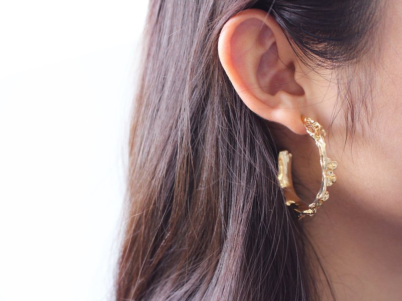 Lava big ear ring - ต่างหู - ทองแดงทองเหลือง 