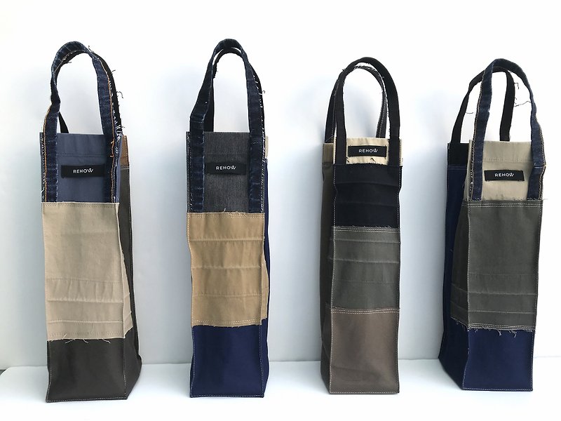 【Sustainable Transformation】REHOW Designer Wine Bottle Bag Handmade Limited Items