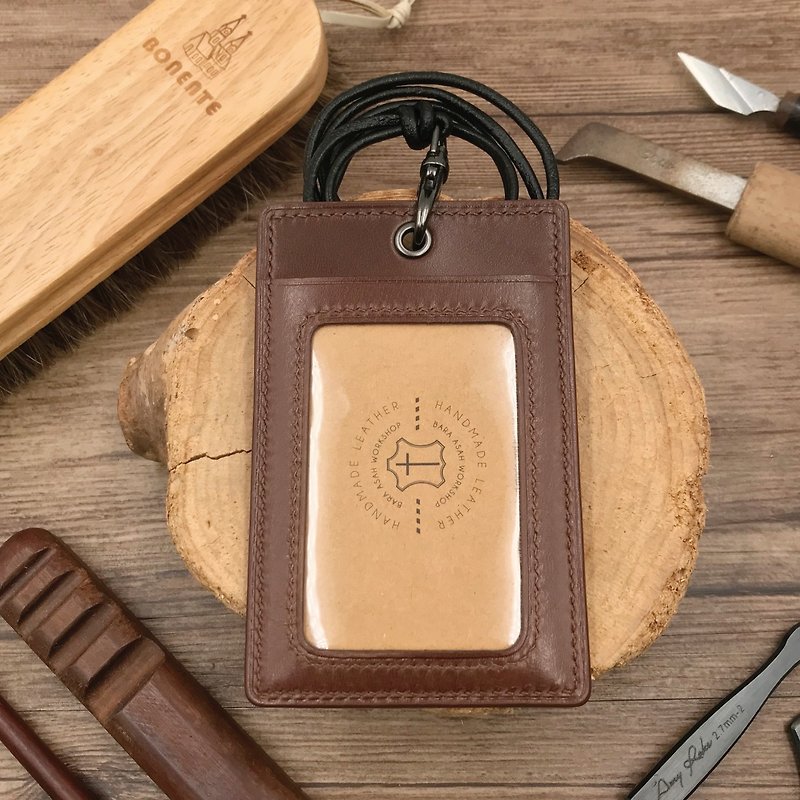 【ID Card Holder】Brown Calf | W/ Lanyard | Handmade Leather in Hong Kong