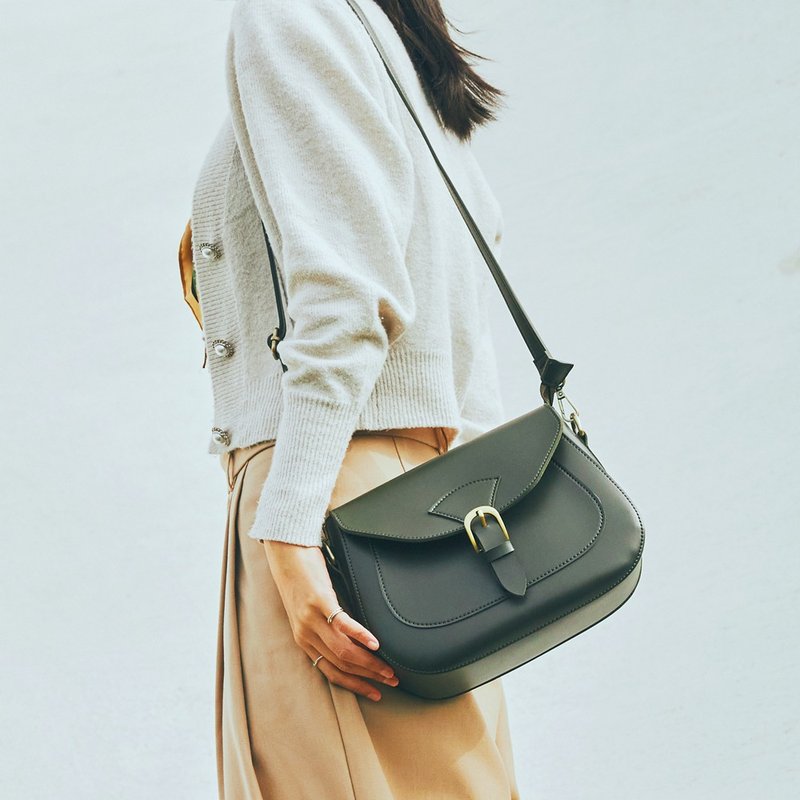 Ohm cross-body bag - four colors (shoulder, cross-body, side-carry gift, handmade leather, retro leather) - กระเป๋าแมสเซนเจอร์ - หนังเทียม หลากหลายสี