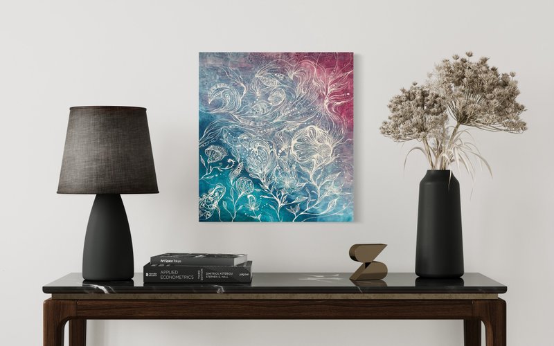 Waves - hand-painted original art work - Posters - Pigment Blue