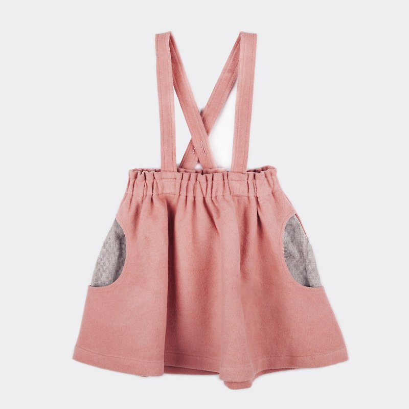 降落粉色星球吊帶裙 - 女童洋裝/裙子 - 棉．麻 粉紅色
