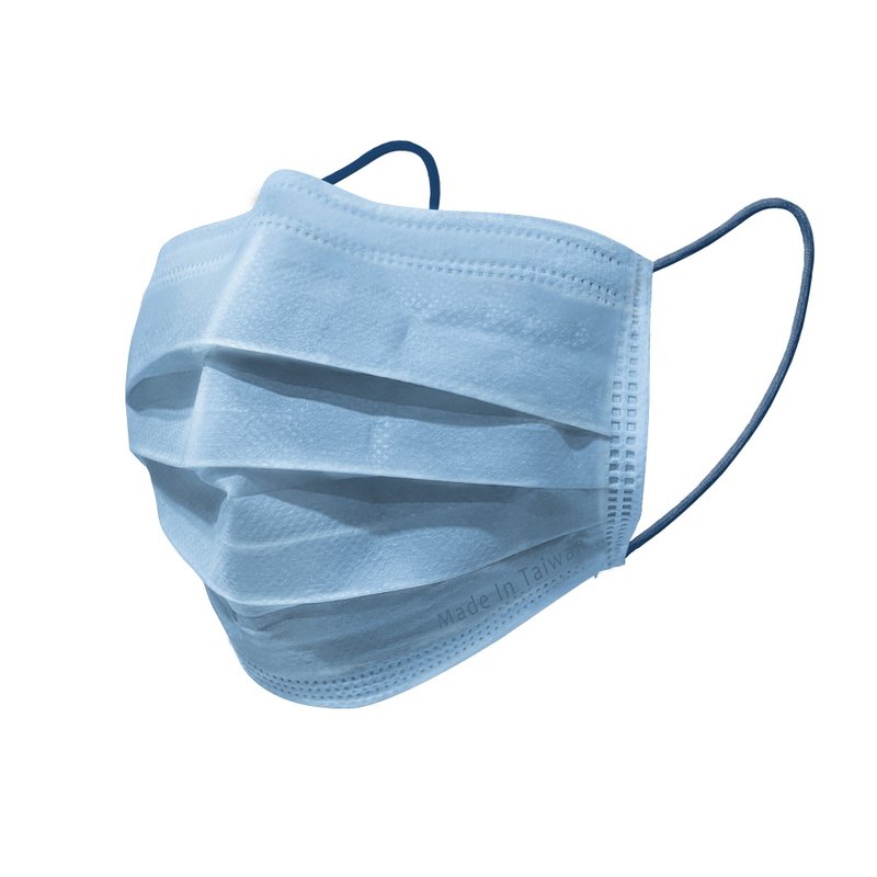 Adult medical mask full version Morandi 30pcs/box forget-me-not - Face Masks - Other Materials Blue