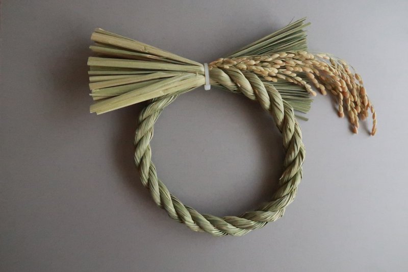 Japanese Decoration, Shimenawa, Shimekazari, Wreath, Sacred Rope, Ornament, DE3 - Wall Décor - Other Materials Khaki