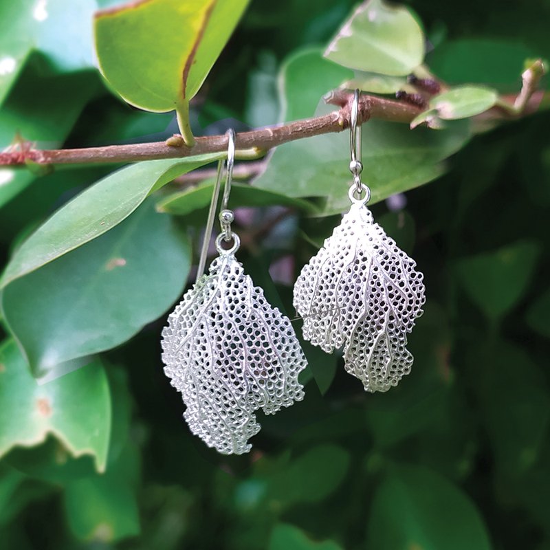 【雙11折扣】Silver earrings , Coral Earrings , Hooks Earrings - 耳環/耳夾/耳骨夾 - 純銀 