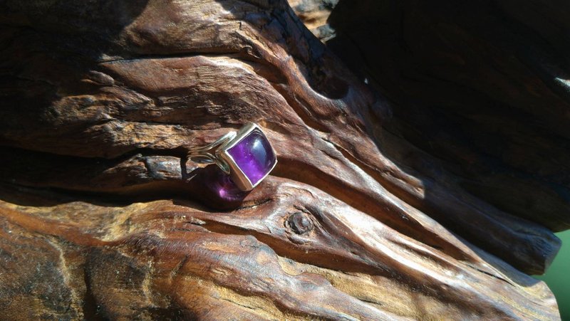 Amethyst sterling silver ring - แหวนทั่วไป - คริสตัล 