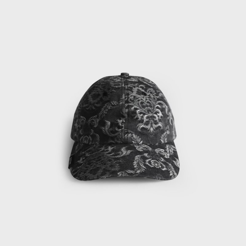 DYCTEAM - Denim Jacquard Cap (Totem pattern washed black) - หมวก - วัสดุอื่นๆ สีดำ