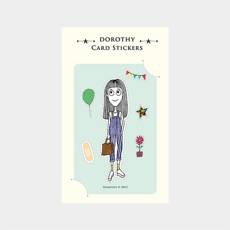 Dorothy Waterproof Ticket Card Sticker-Suspender Girl (9AAAU0020) - Stickers - Paper 