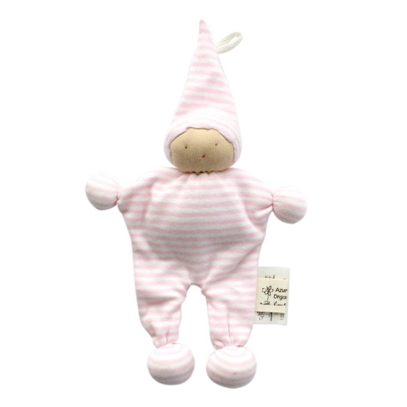 100% Organic cotton Baby First Stuffed Friend- Security Doll - ของเล่นเด็ก - ผ้าฝ้าย/ผ้าลินิน สึชมพู
