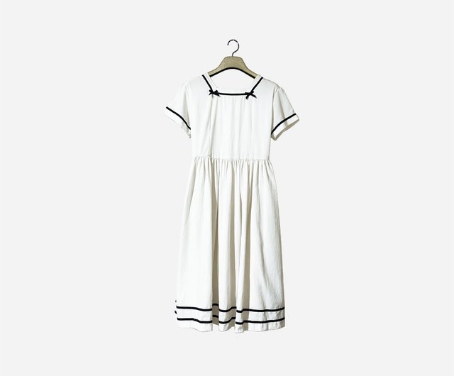 Dislocation Vintage Strap White Dress No 1509 Vintage Shop Takeold00 One Piece Dresses Pinkoi