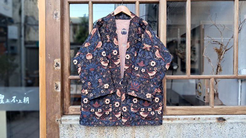 AMIN'S SHINY WORLD The fragrance of birds and flowers in the dark night KIMONO - Women's Casual & Functional Jackets - Cotton & Hemp Multicolor