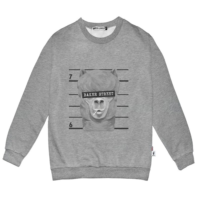 British Fashion Brand -Baker Street- No Good Printed Sweatshirt - Unisex Hoodies & T-Shirts - Cotton & Hemp Gray