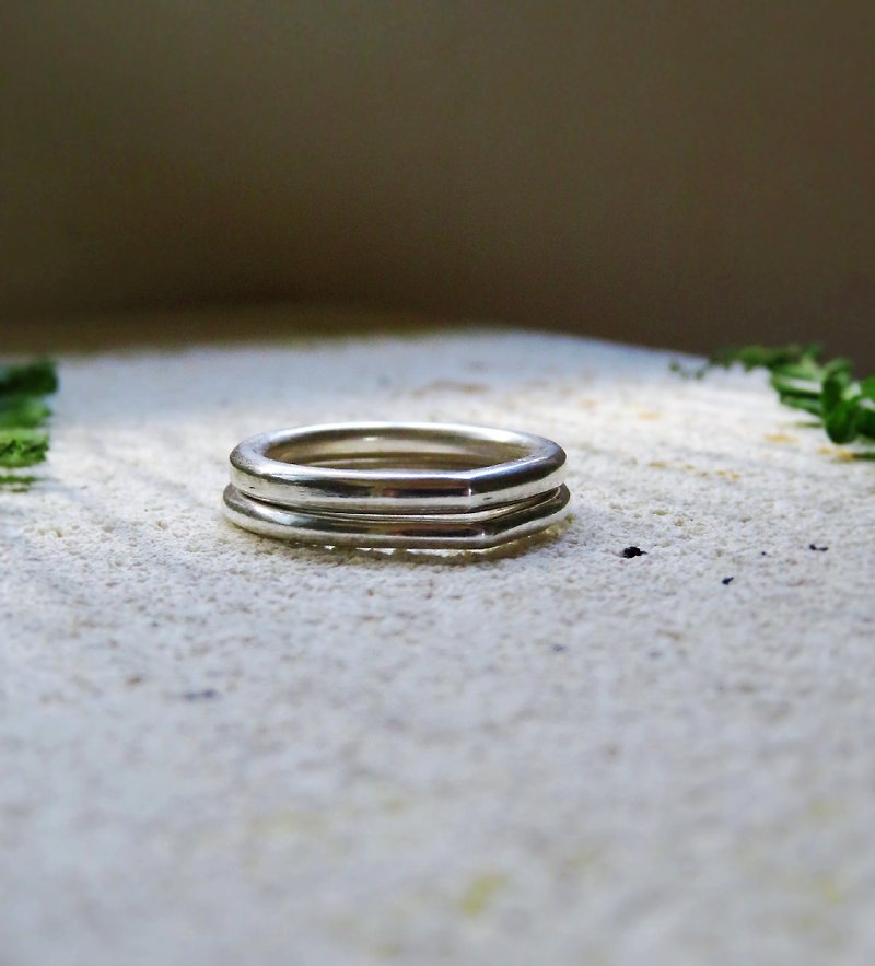 Sterling silver ring - แหวนคู่ - เงินแท้ สีเงิน