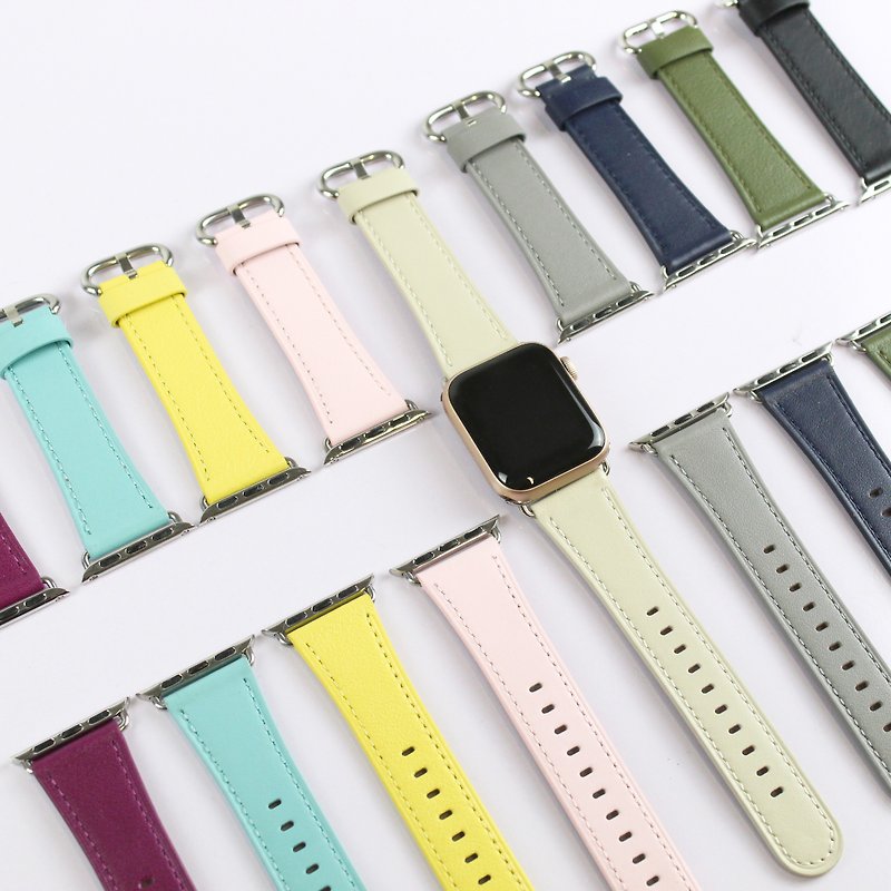Apple Watch 40 Circle Leather Strap 9 Colors Choose Custom Lettering