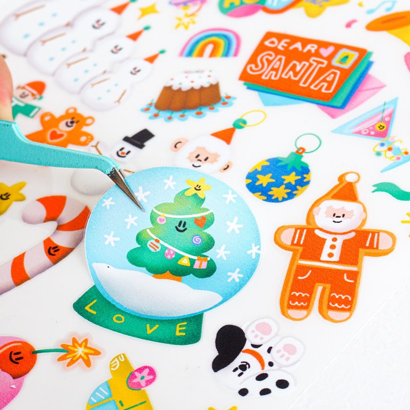 Fluffy X MAS Sticker - 貼紙 - 紙 多色