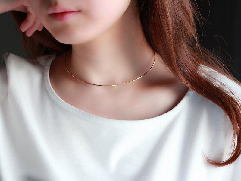 14 kgf - dainty choker cuff necklace - Necklaces - Other Metals Gold