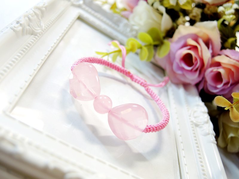 Customized gift-bow-sweet and lovely pink crystal braided bracelet