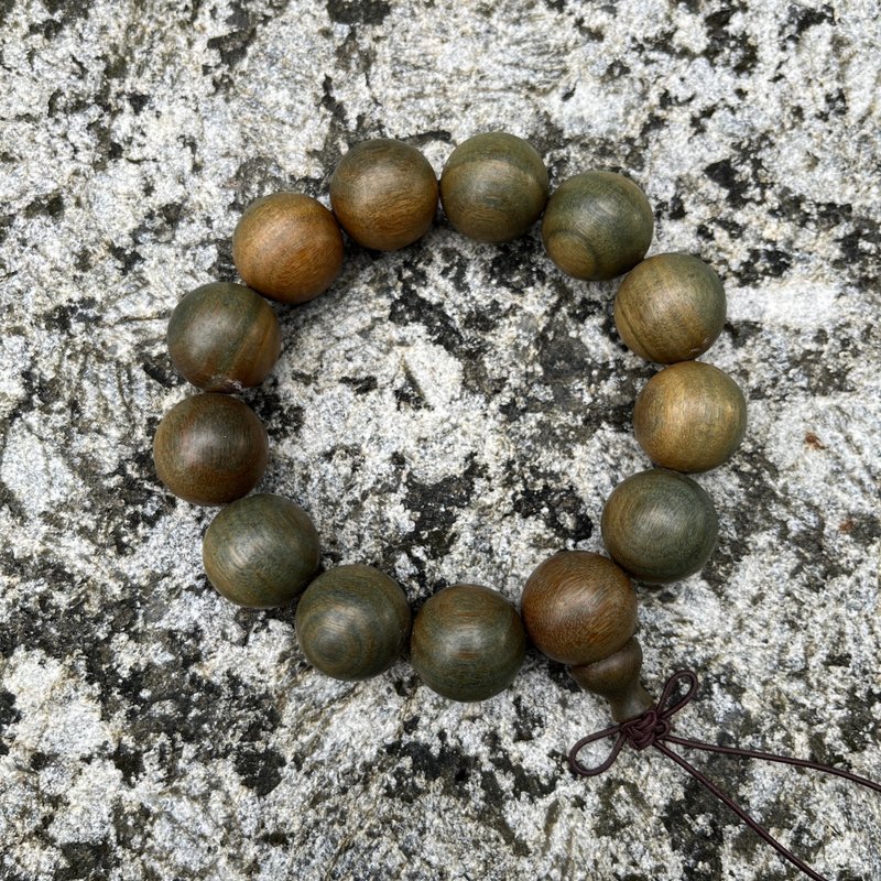 綠檀　手串　佛珠　手環　直徑18mm 公厘 - 擺飾/家飾品 - 木頭 綠色