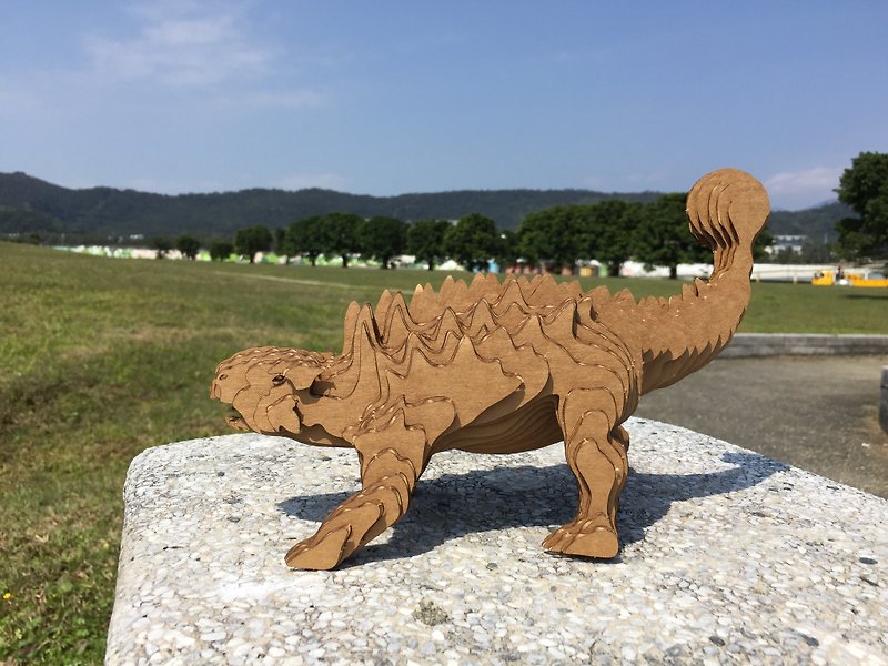 Contamo Handmade Model Dinosaur Series - Ankylosaurus - Medium - Wood, Bamboo & Paper - Paper 