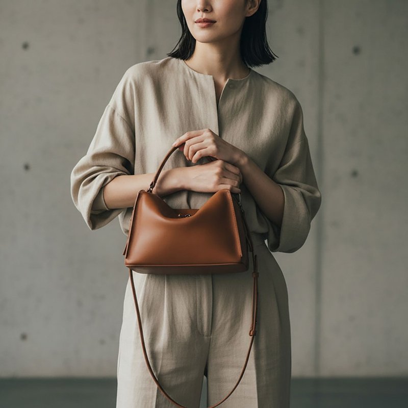 Valley Cube M Shoulder Bag 焦糖棕-側背包/斜背包 - 側背包/斜孭袋 - 真皮 咖啡色