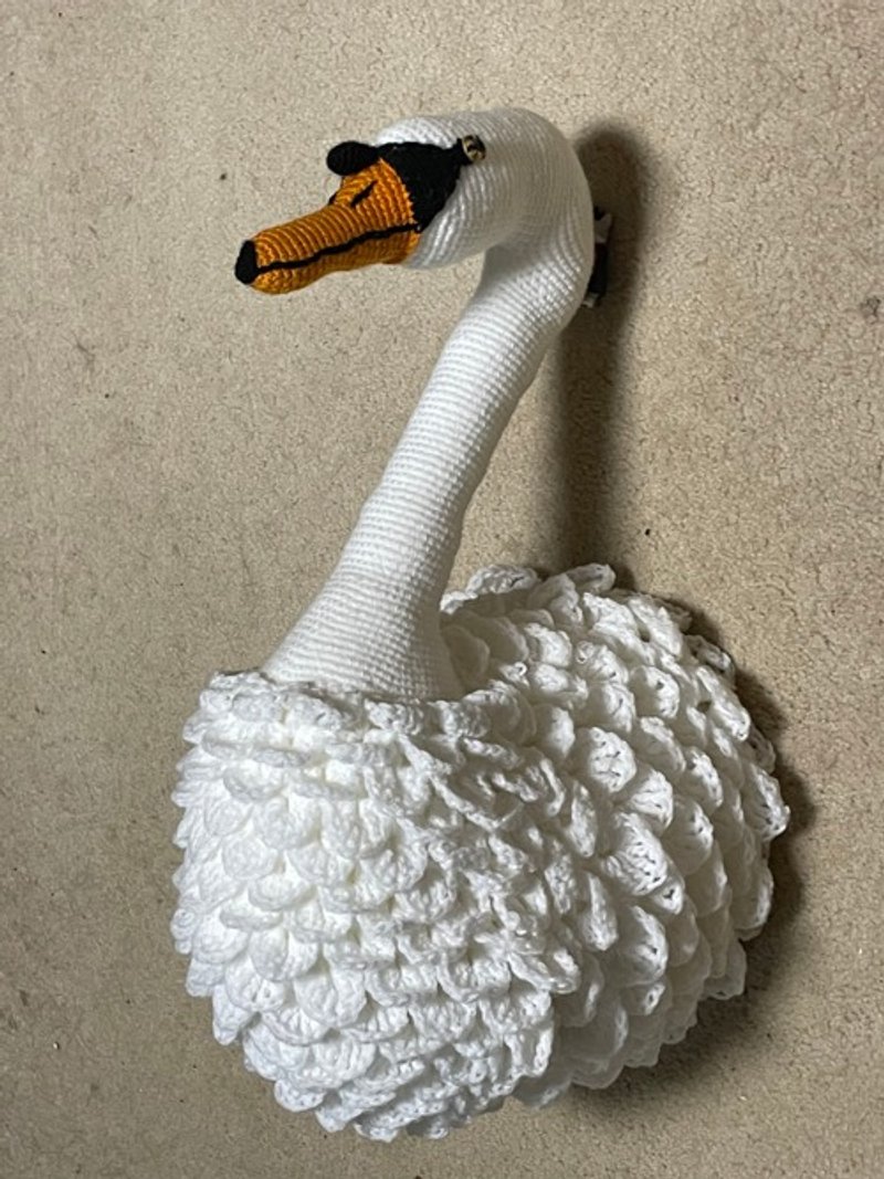 Crochet Animal Swan Trophy head interior decoration - ตกแต่งผนัง - ผ้าฝ้าย/ผ้าลินิน 