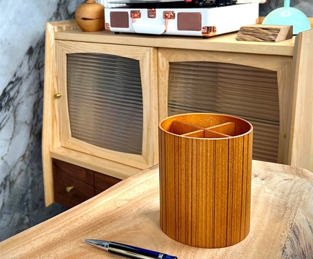 Teak Black Walnut Solid Wood Pen Holder Pen Barrel Simple Texture Design  Storage Desktop Storage - Shop tablekingtw Storage - Pinkoi