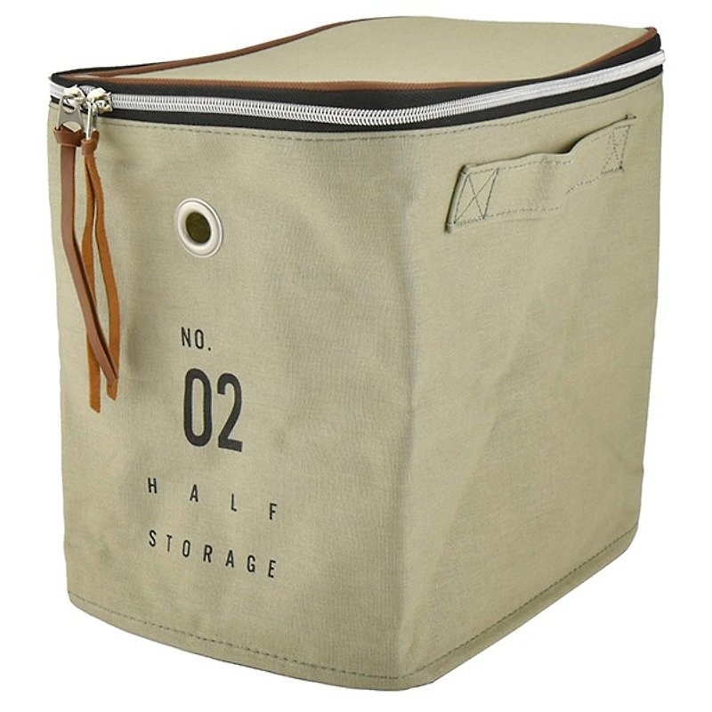 Basic Number- storage bag (khaki green) - กล่องเก็บของ - ผ้าฝ้าย/ผ้าลินิน สีเขียว