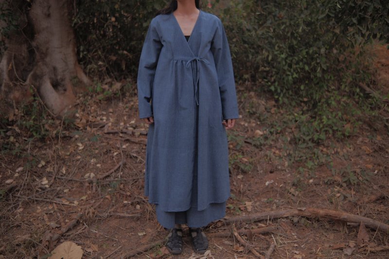 Oki Onepiece | Natural Indigo Leaf Dyed | Hand Woven by local - One Piece Dresses - Cotton & Hemp Blue